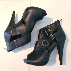 Aldo Platform Peeptoe Ankle Boots